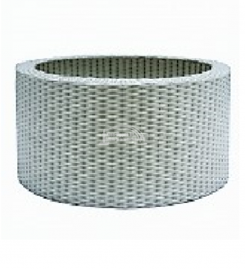 Ubbink DecoWall Wicker 7 rattan hatású medence-takaró fal, szűrke színű